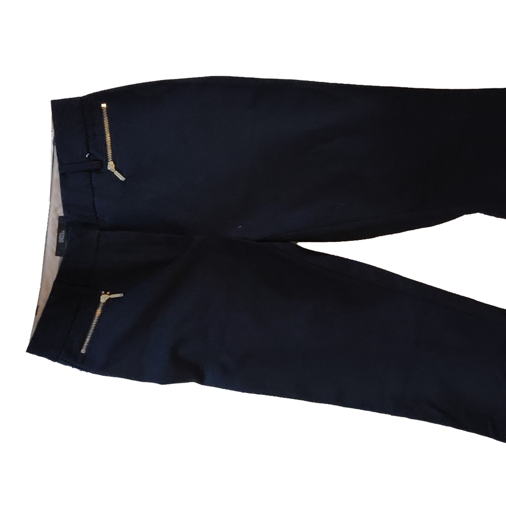 Straight leg zip pocket trousers
